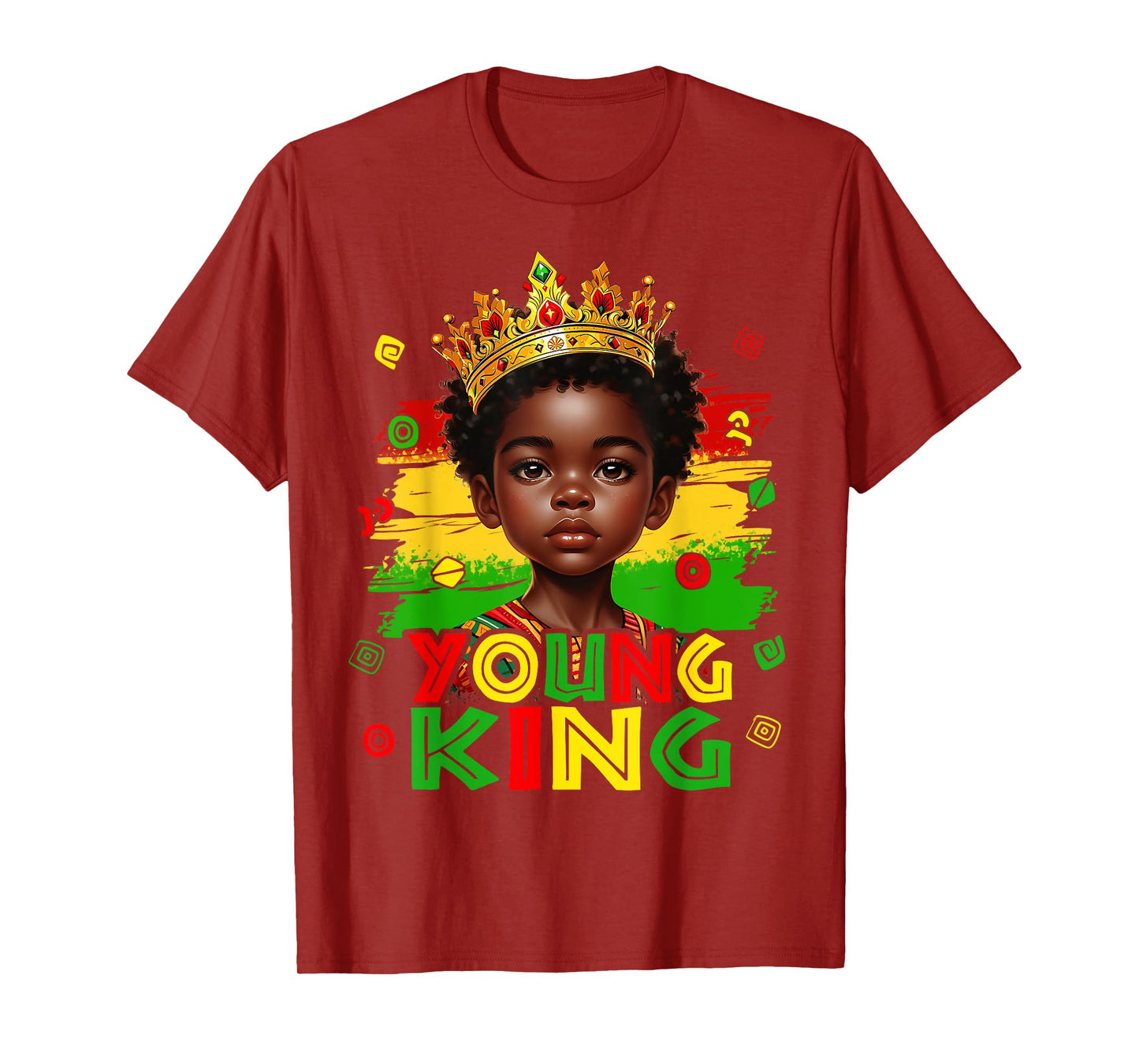 Young King Black History Month Kids Afro Boys Kids Youth T-Shirt