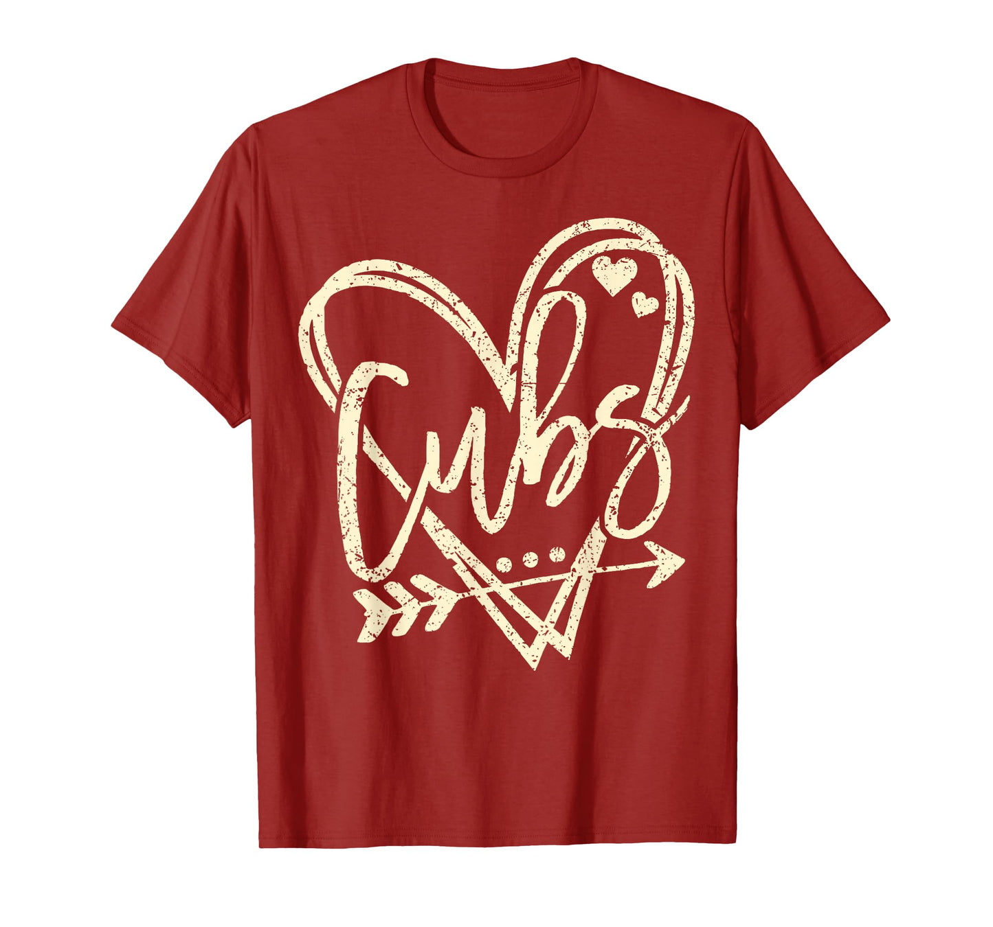 Vintage Distressed Cubs Heart Gift for Men Women Kids T-Shirt