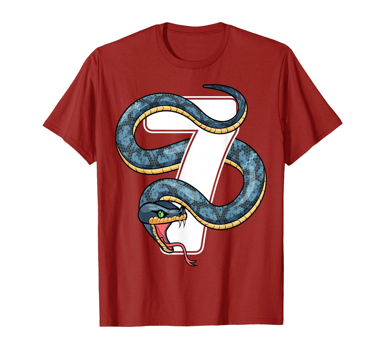 7th Birthday Snake Lover Seven 7 Year Old Birthday Boy Girl T-Shirt