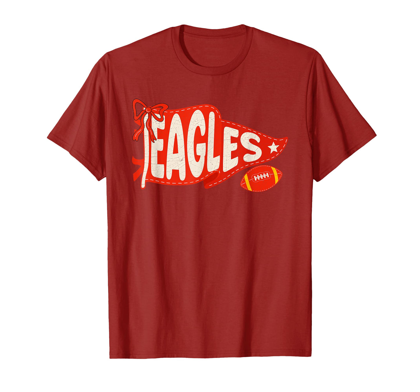 Eagles Mascot School Team Pennant Flag Game Day Football T-Shirt