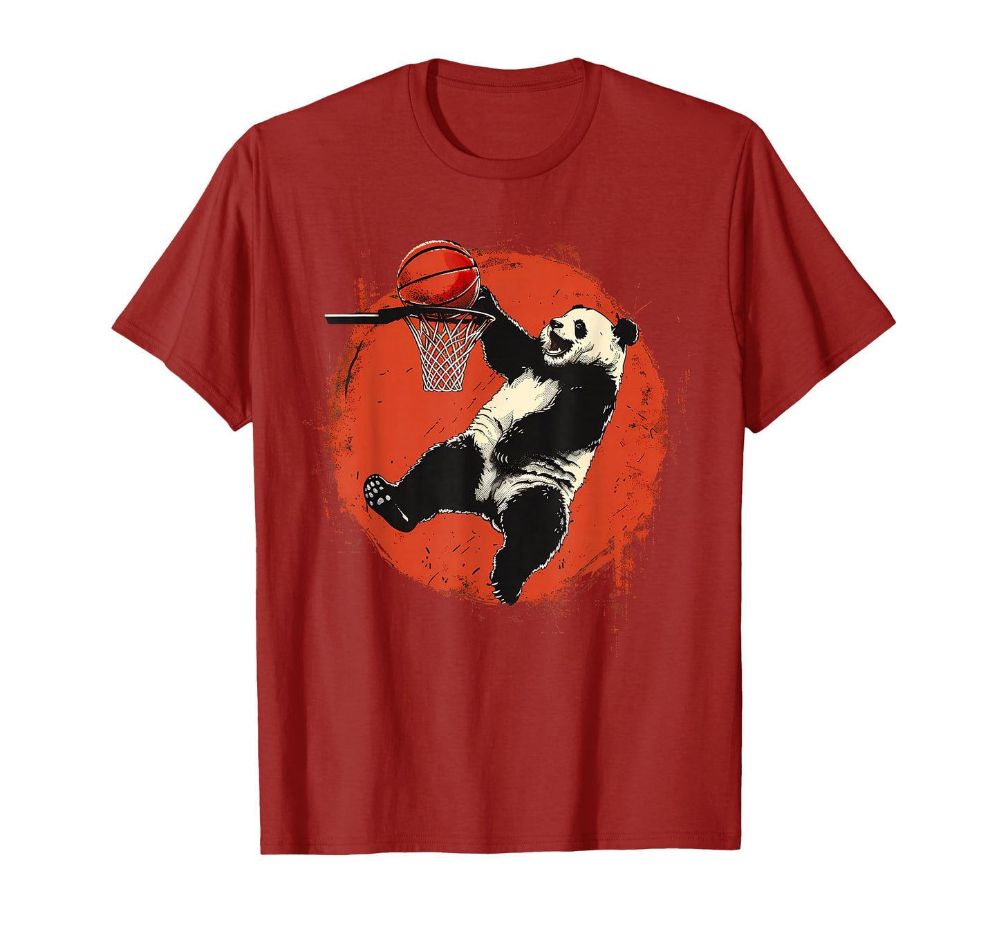 Basketball Panda Bear Slam Dunk Artwork Basketball Player T-Shirt