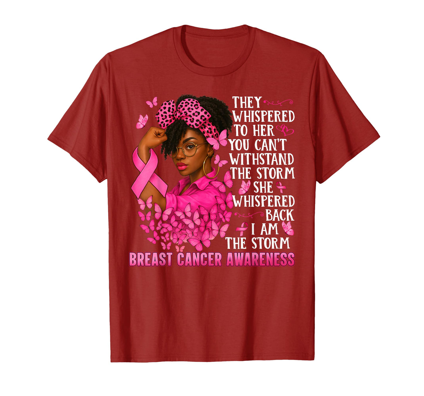 I'm The Storm Black Women Warrior Pink Ribbon Breast Cancer T-Shirt