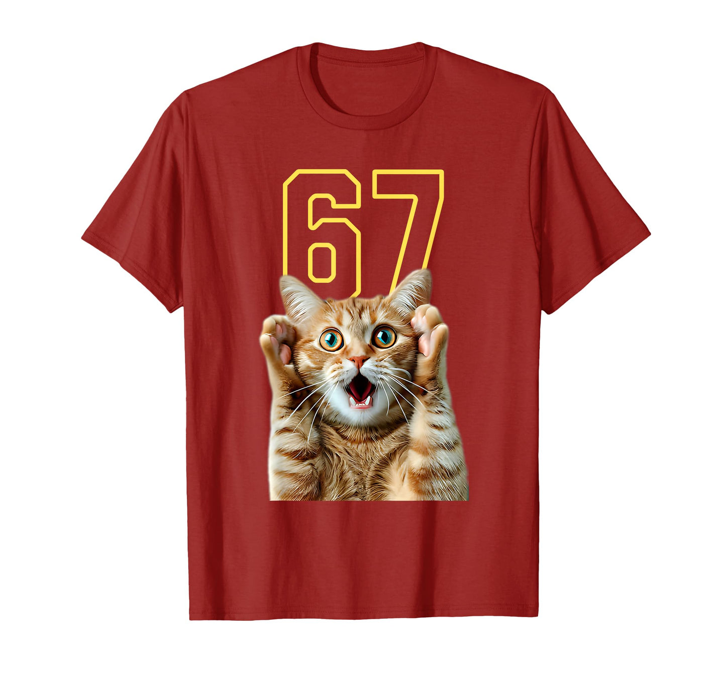 67 Cat Six Seven Funny Meme 6 7 T-Shirt