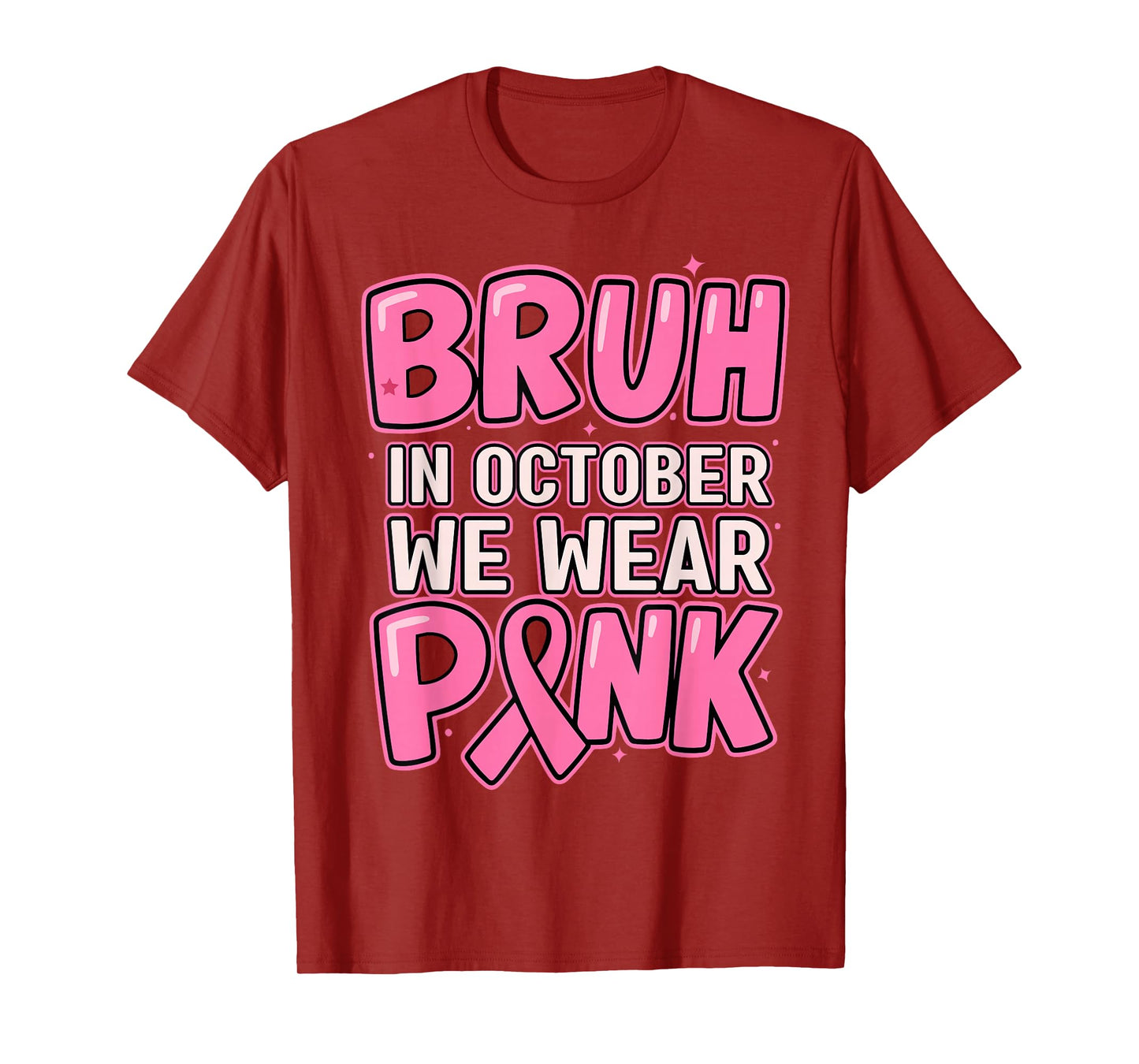 Breast Cancer Awareness October We Wear Pink Boys Kids Teens T-Shirt