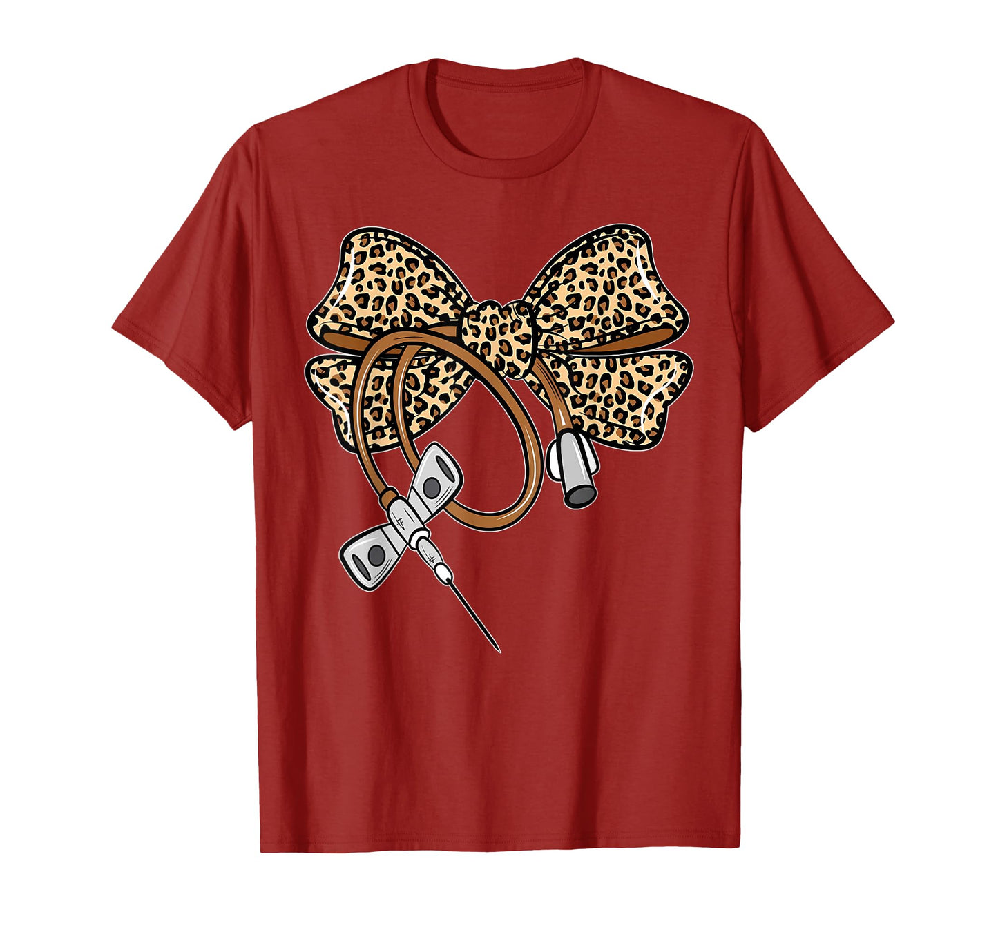 Leopard Coquette Bow Phlebotomist Nurse Phlebotomy Phleb T-Shirt