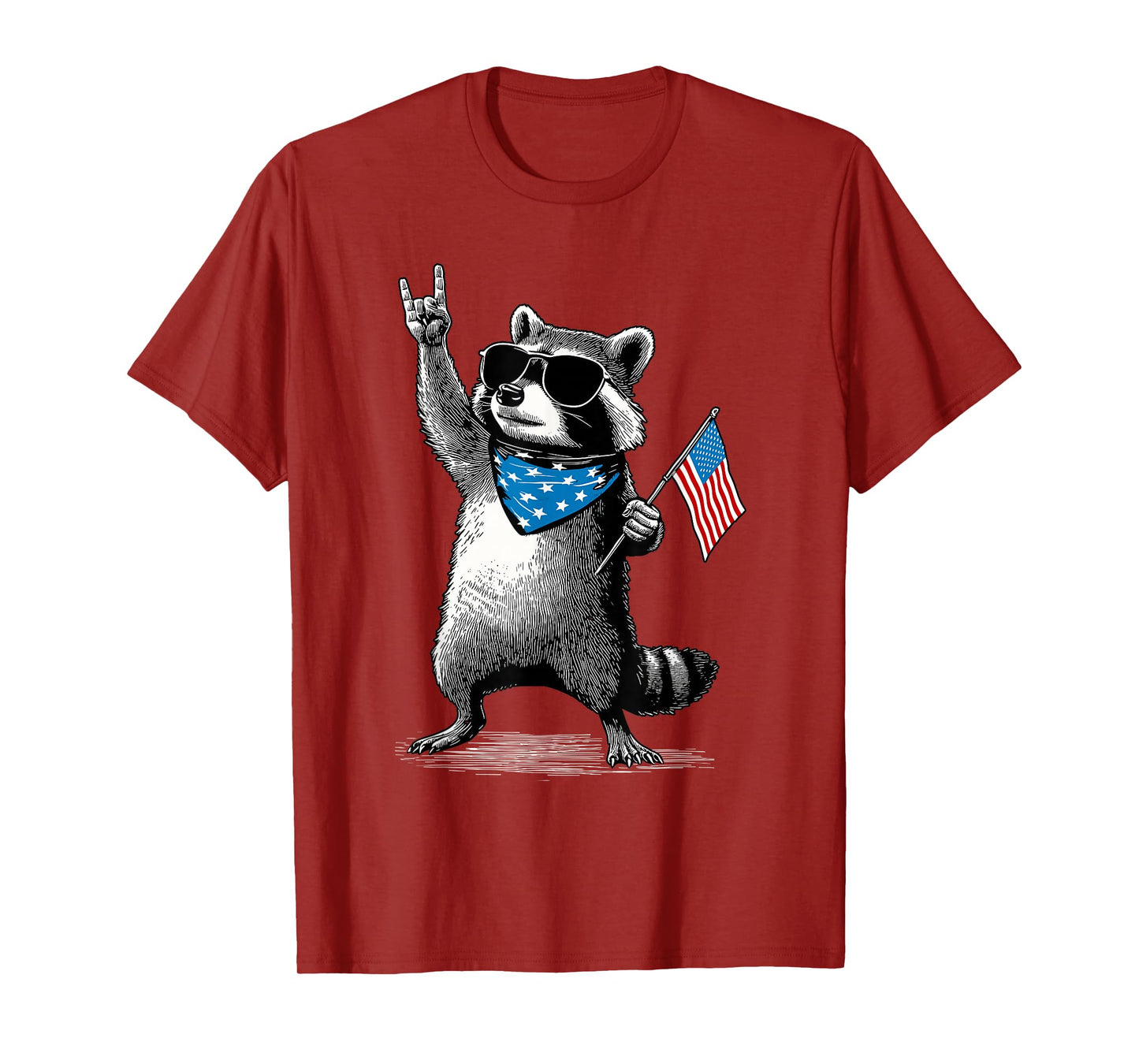 USA Patriotic Raccoon Men Women Kids Funny 4th of July T-Shirt