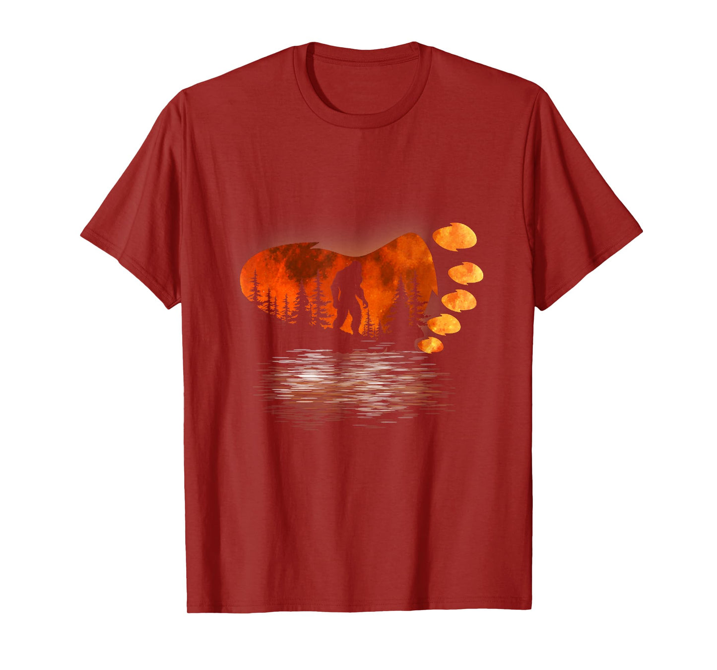 Bigfoot Sasquatch Full Moon In The Forest For Men Women Kids T-Shirt