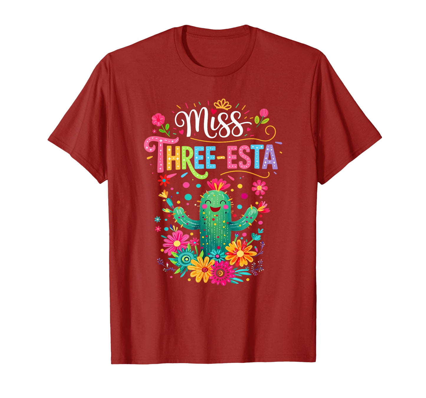 Miss Three-Esta Fiesta Cactus 3Rd Birthday Party Outfit T-Shirt