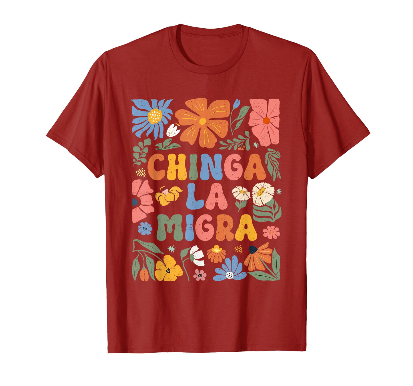 Floral Chinga La Migra Anti Ice Vintage Abolish Ice T-Shirt