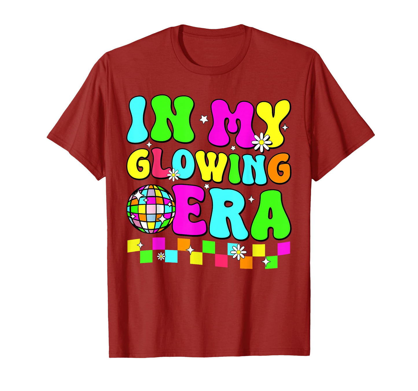 In My Glowing Era Retro Colorful Tie Dye Quote Group Team T-Shirt