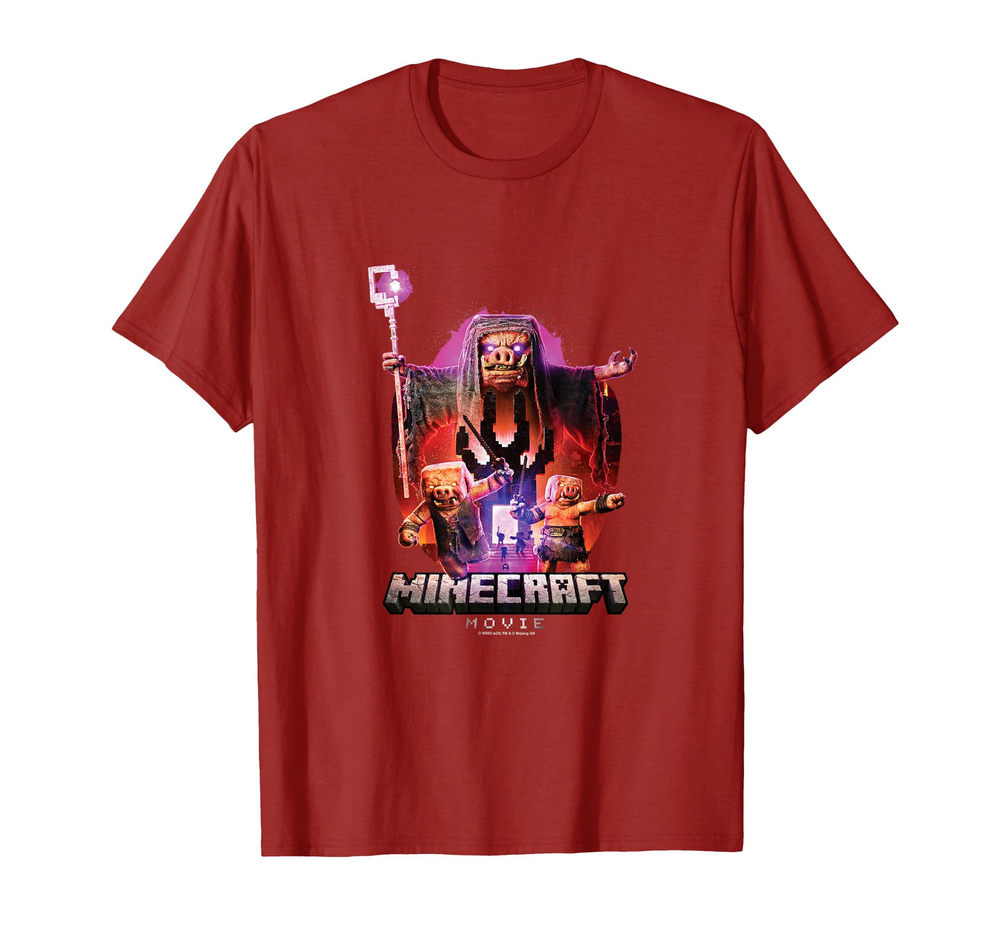 A Minecraft Movie Piglins Coming Out From A Nether Portal T-Shirt
