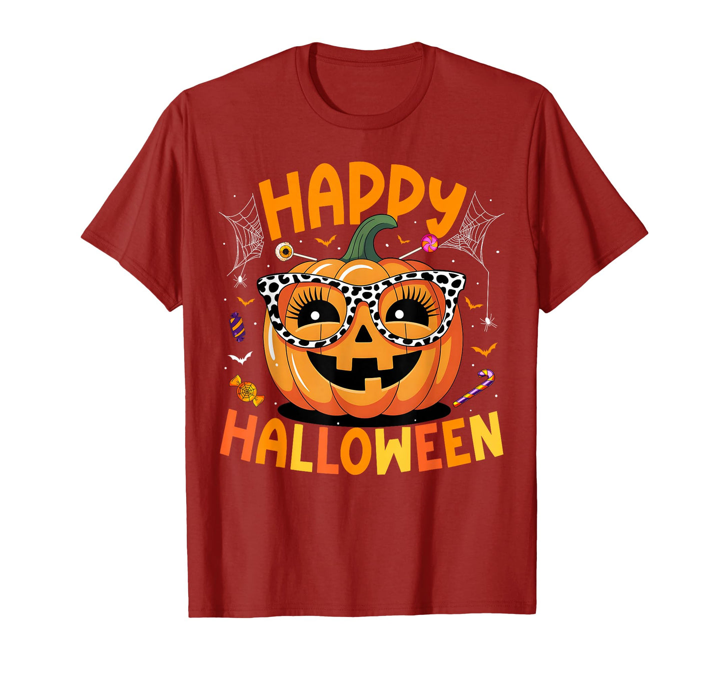 Happy Halloween 2025 Funny Pumpkin Trick Or Treat Men Women T-Shirt