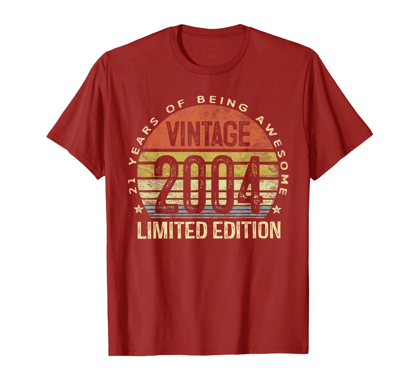 Vintage 2004 Limited Edition 21-Year-Old Gifts 21st Birthday T-Shirt
