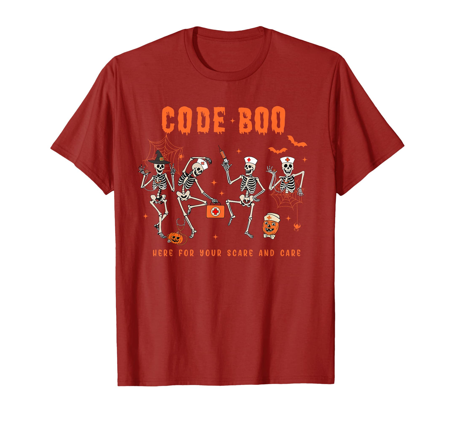 Code Boo Here for Your Scare and Care Nursing Halloween T-Shirt