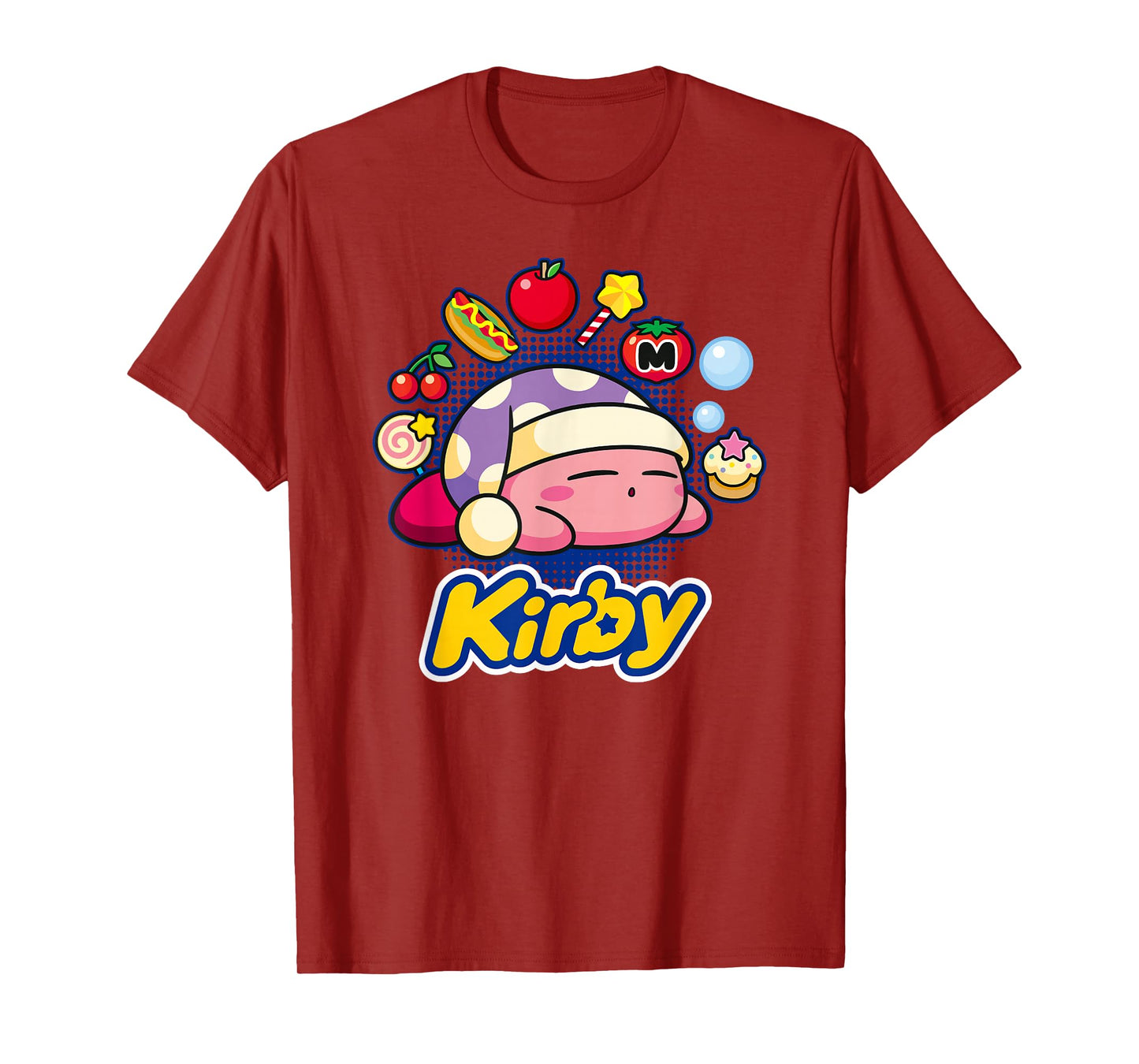 Kirby Sleeping Dreaming About Many Tasty Little Trinkets T-Shirt