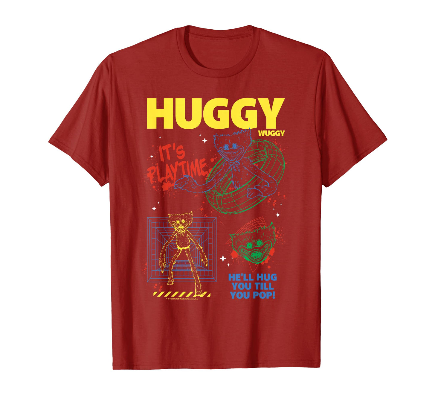 Poppy Playtime Huggy Wuggy He'll Hug You Till You Pop! T-Shirt