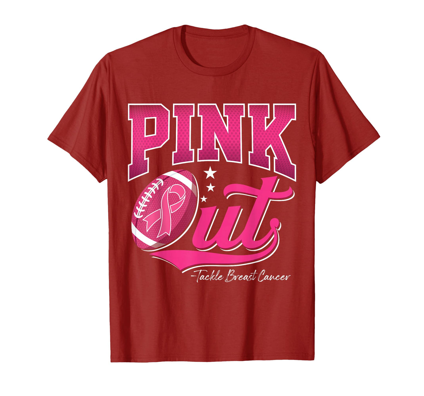 Pink Out Football Breast Cancer Awareness Men Women Kids T-Shirt