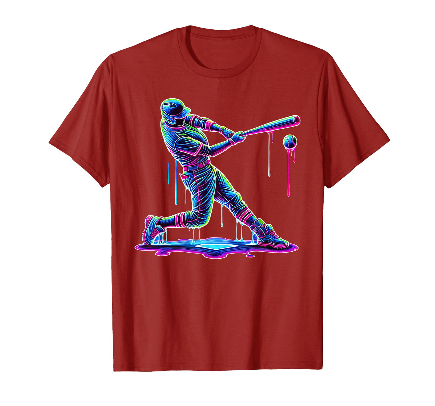 Ice Cream Drip Baseball Bat Baseball Player T-Shirt