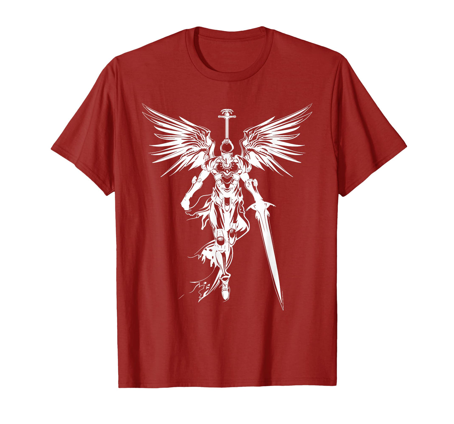 Angel Warrior Sword Wings Divine Battle Armor Paladin Art T-Shirt