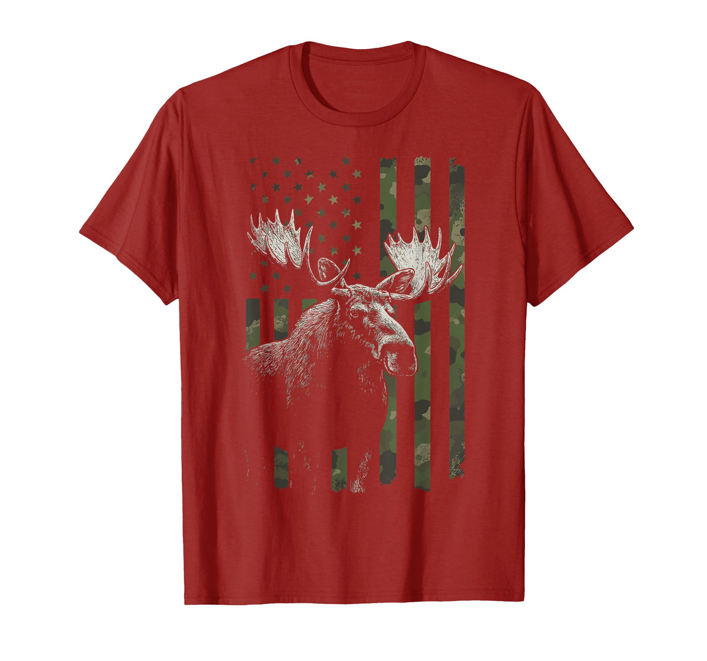 Moose USA Flag Alaska Wildlife T-Shirt