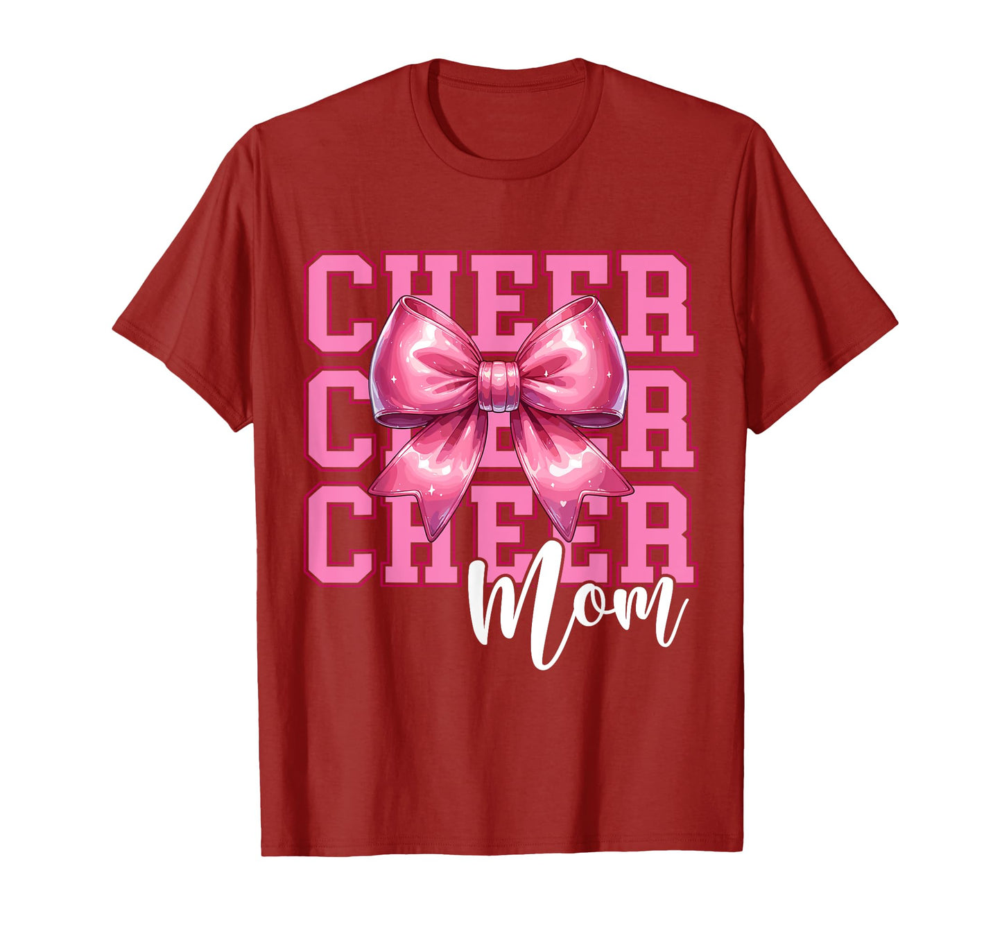 Cheer Mom Cheerleader Coquette Bow Mom Mother's Day T-Shirt