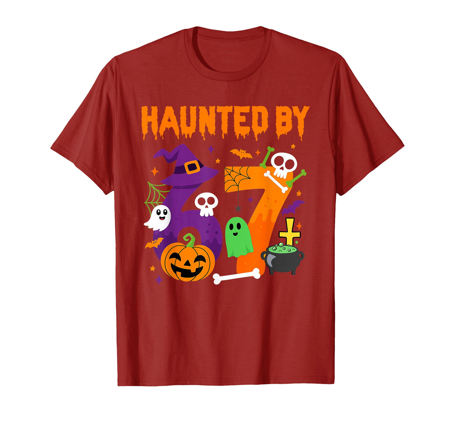 Haunted by 67 Funny Six Seven Meme 6 7 Halloween Costume T-Shirt
