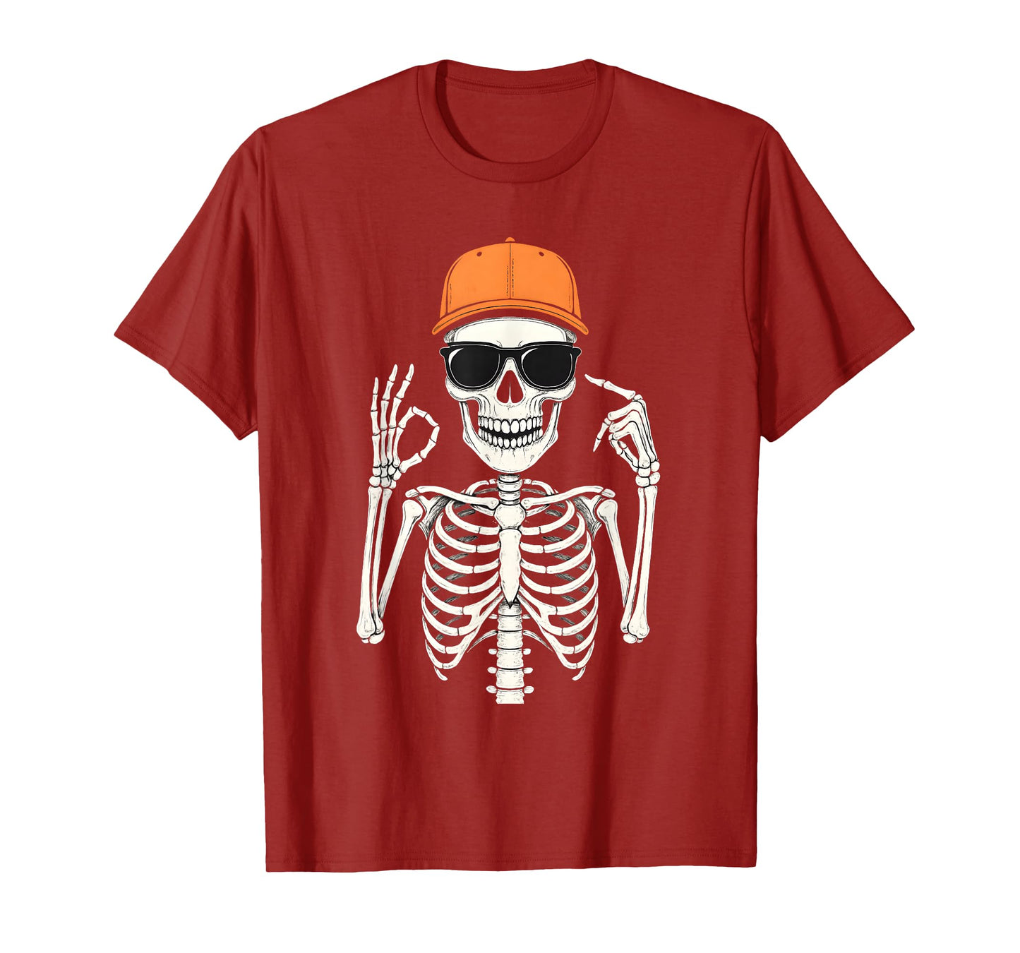 6 7 Meme Skeleton Hand Halloween Funny Six Seven Boy Men Kid T-Shirt