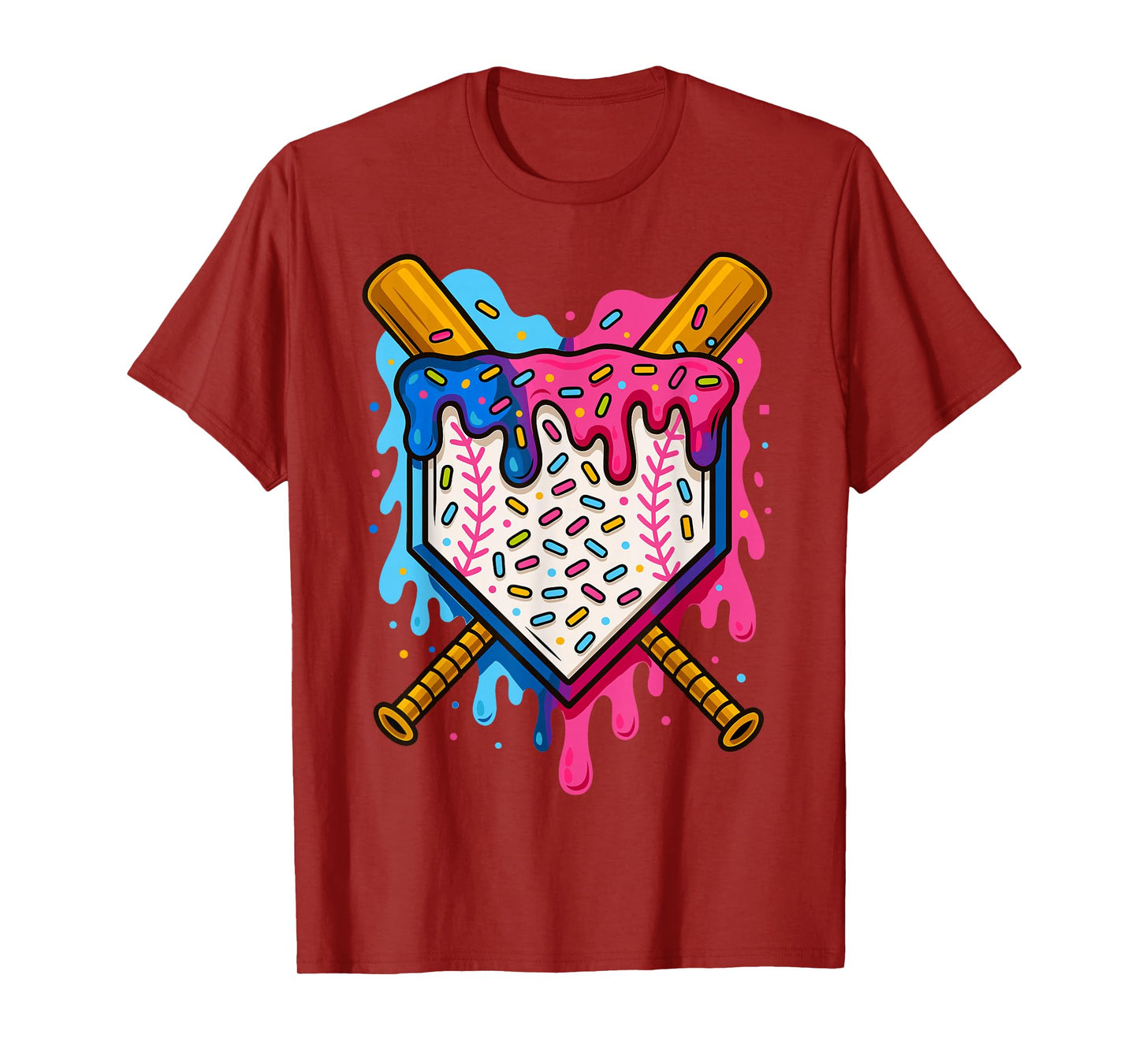 Baseball Boys Ice Cream Drip Baseball T-Shirt