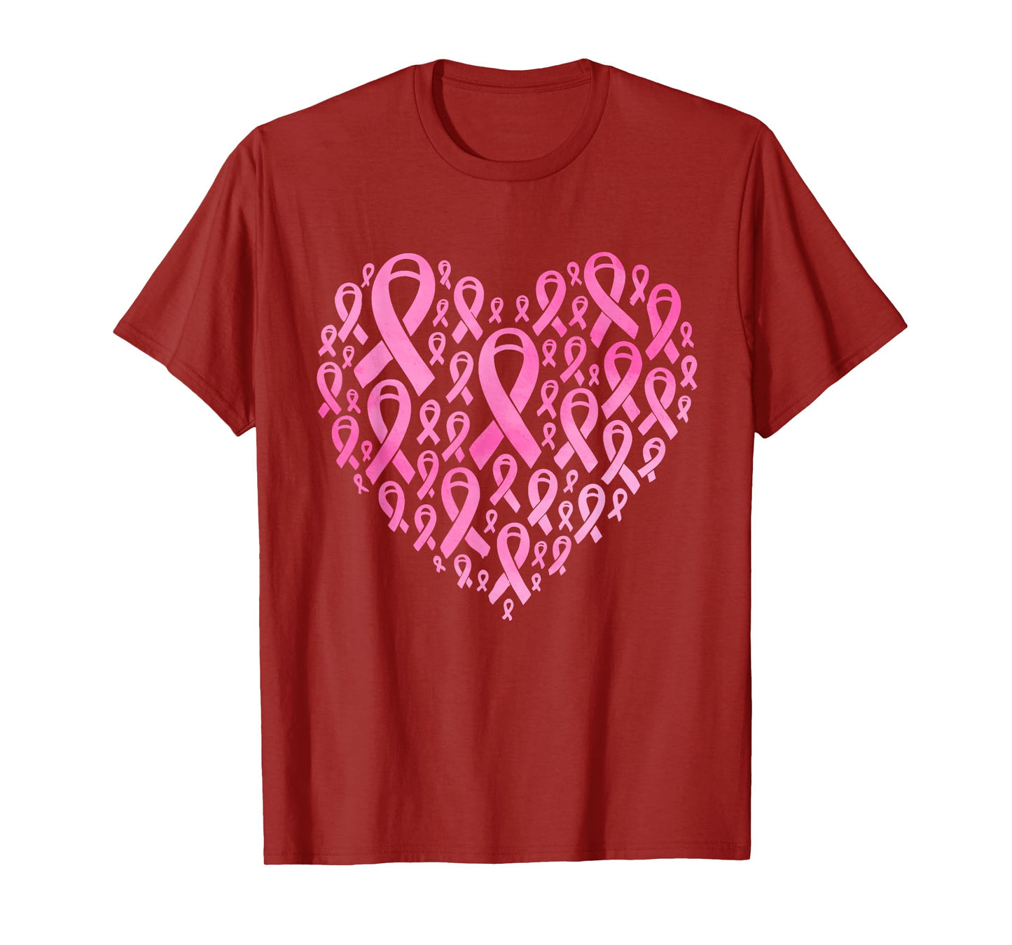 Fighting Breast Cancer Awareness Heart Pink Ribbon T-Shirt