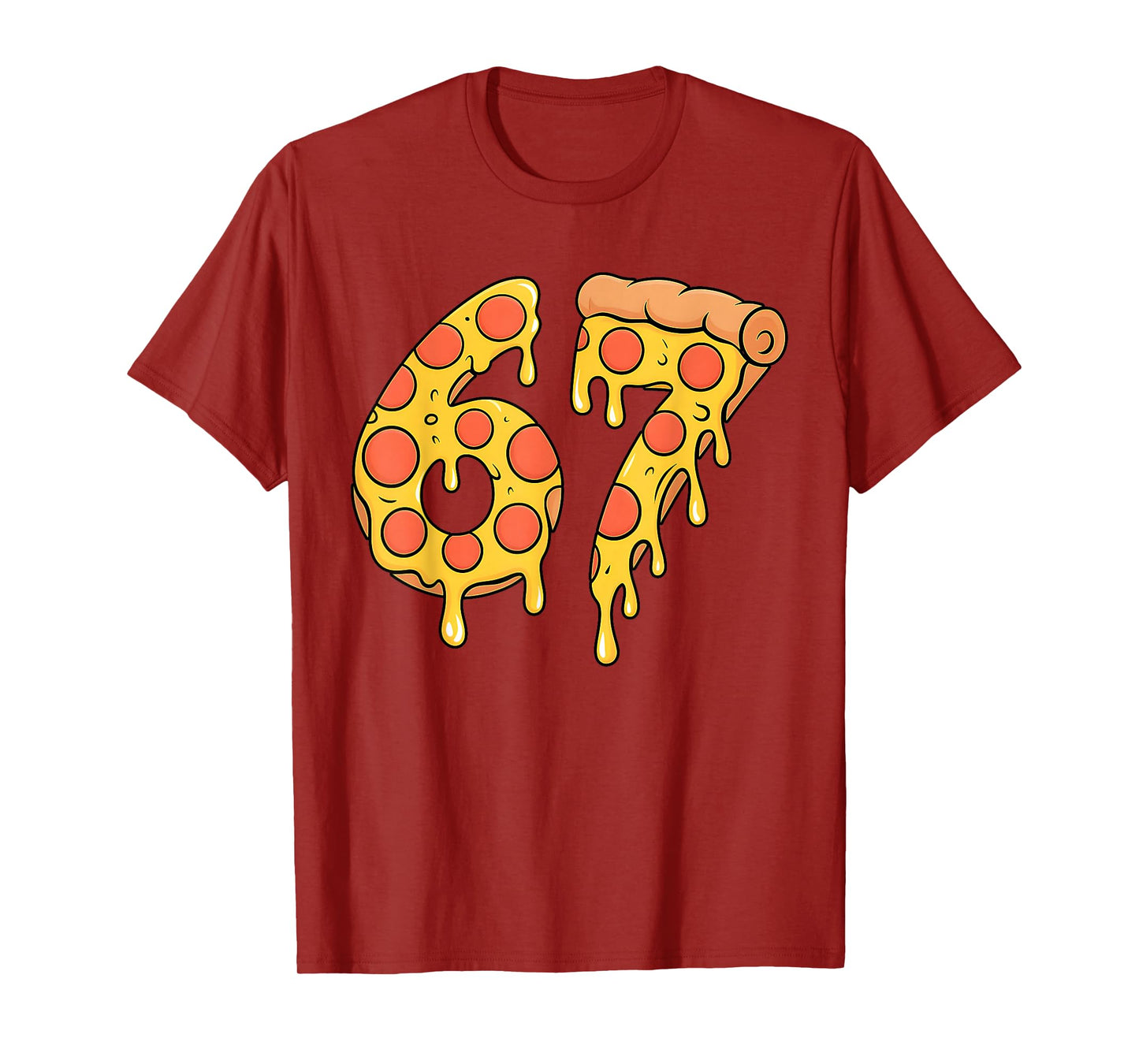 67 Pizza Meme Funny Six Seven Gen Alpha Slang Kids Design T-Shirt