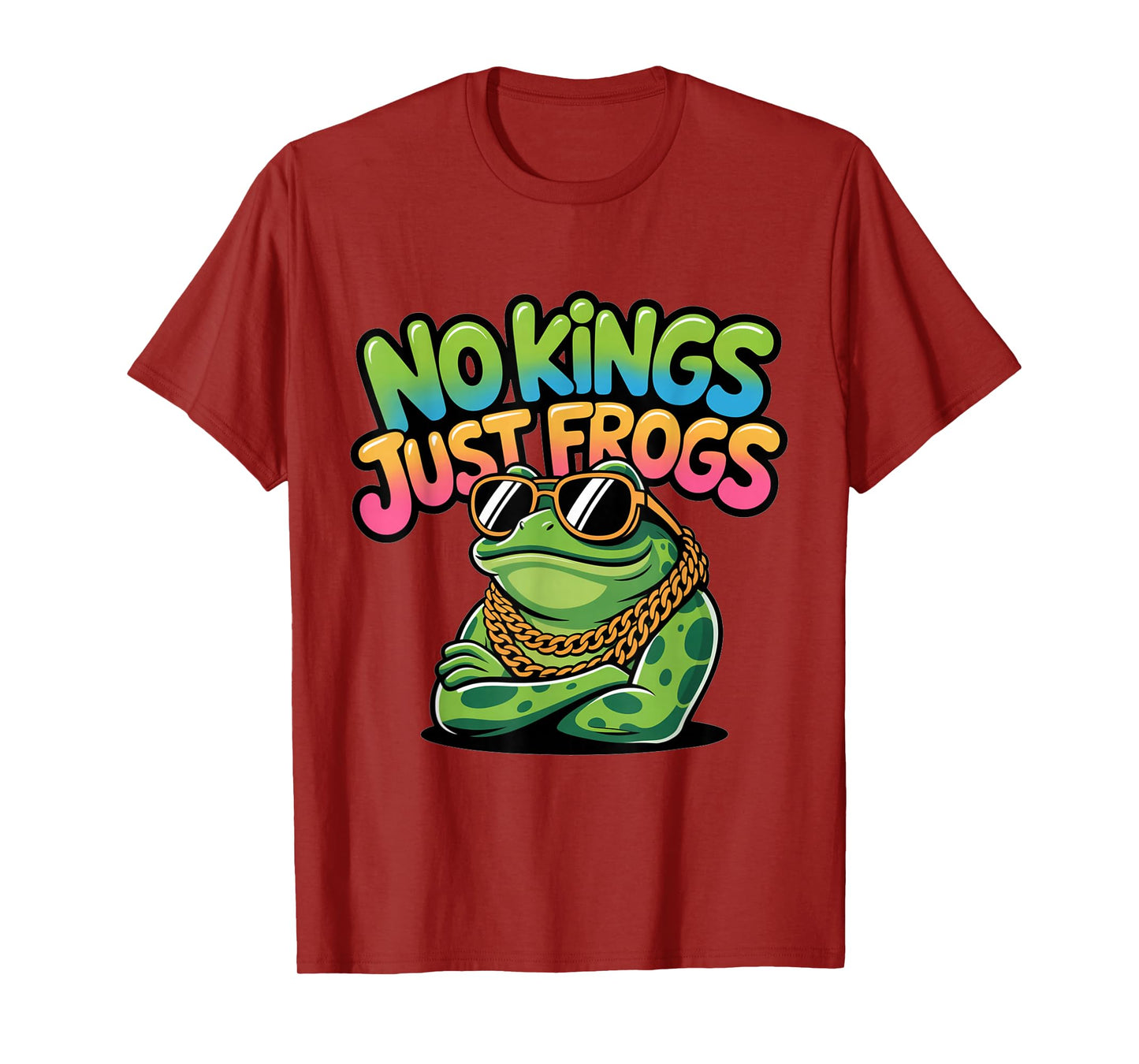 No Kings Just Frogs Cool Frog Protest Sunglasses Rebellion T-Shirt