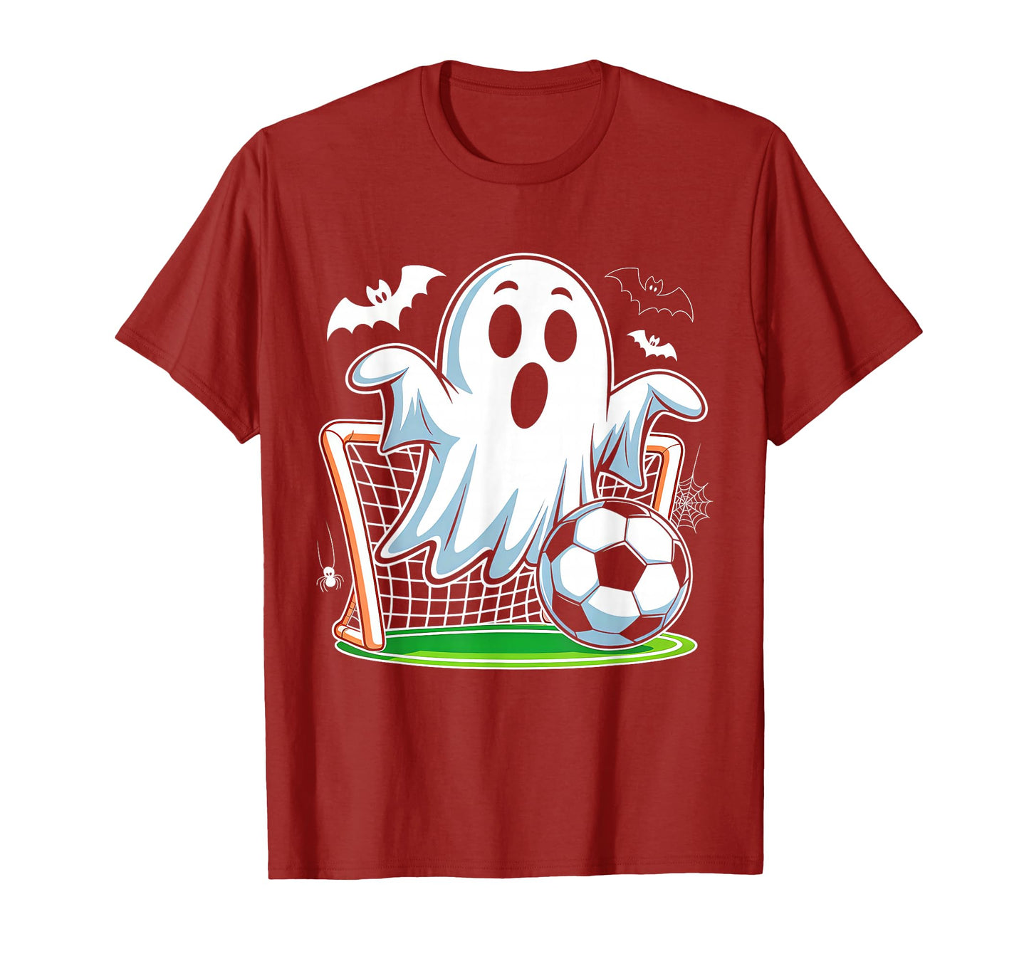 Boo Ghost Playing Soccer Funny Halloween Soccer Costume T-Shirt