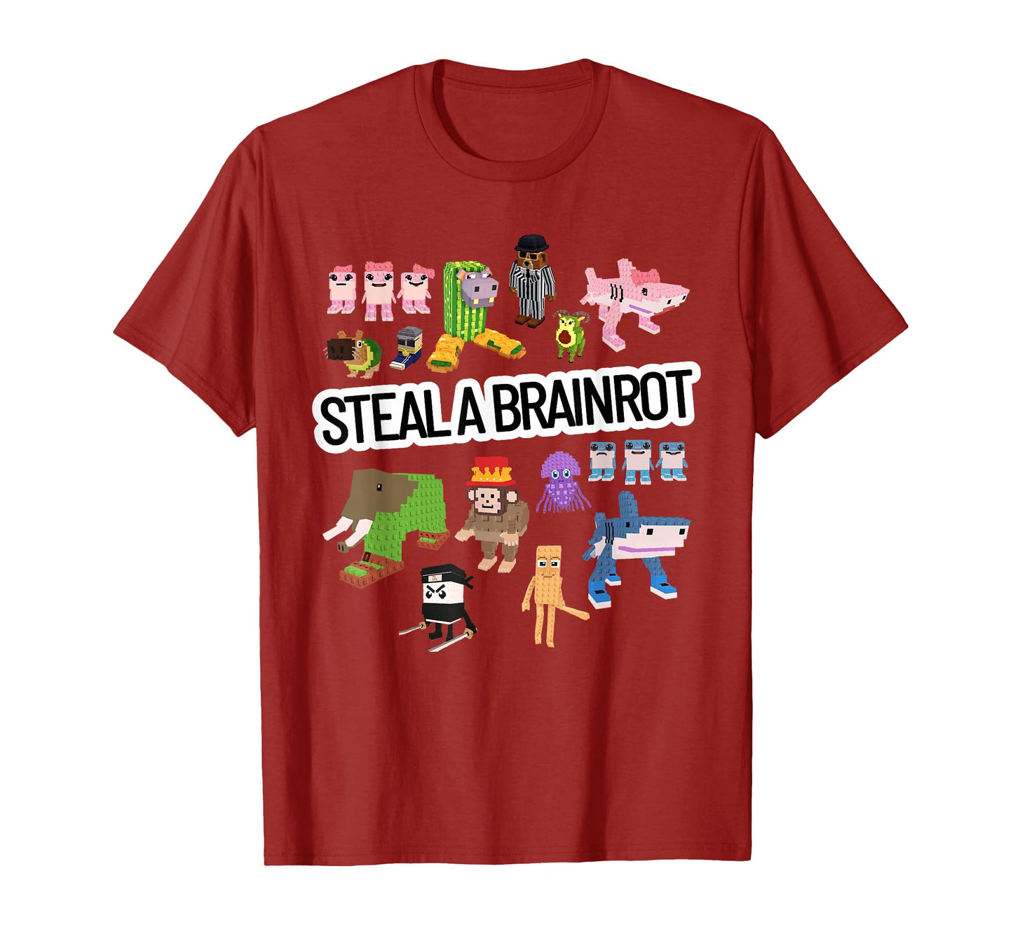 Funny Steal a Brain Rot Funny Gamer Design T-Shirt