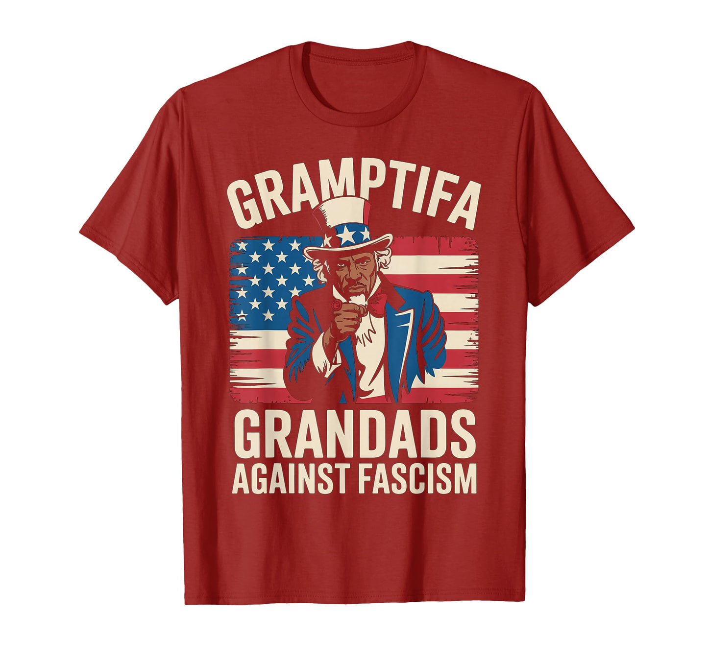 Gramptifa Black Grandad Against Fascism Flag Resist No Kings T-Shirt