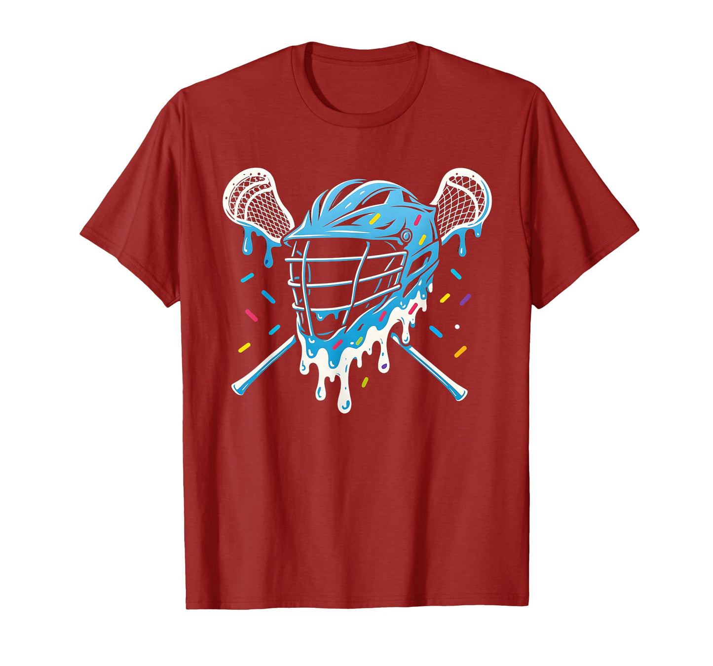 Lacrosse Ice Cream Drip Lax Boys Helmet Stick Youth Players T-Shirt