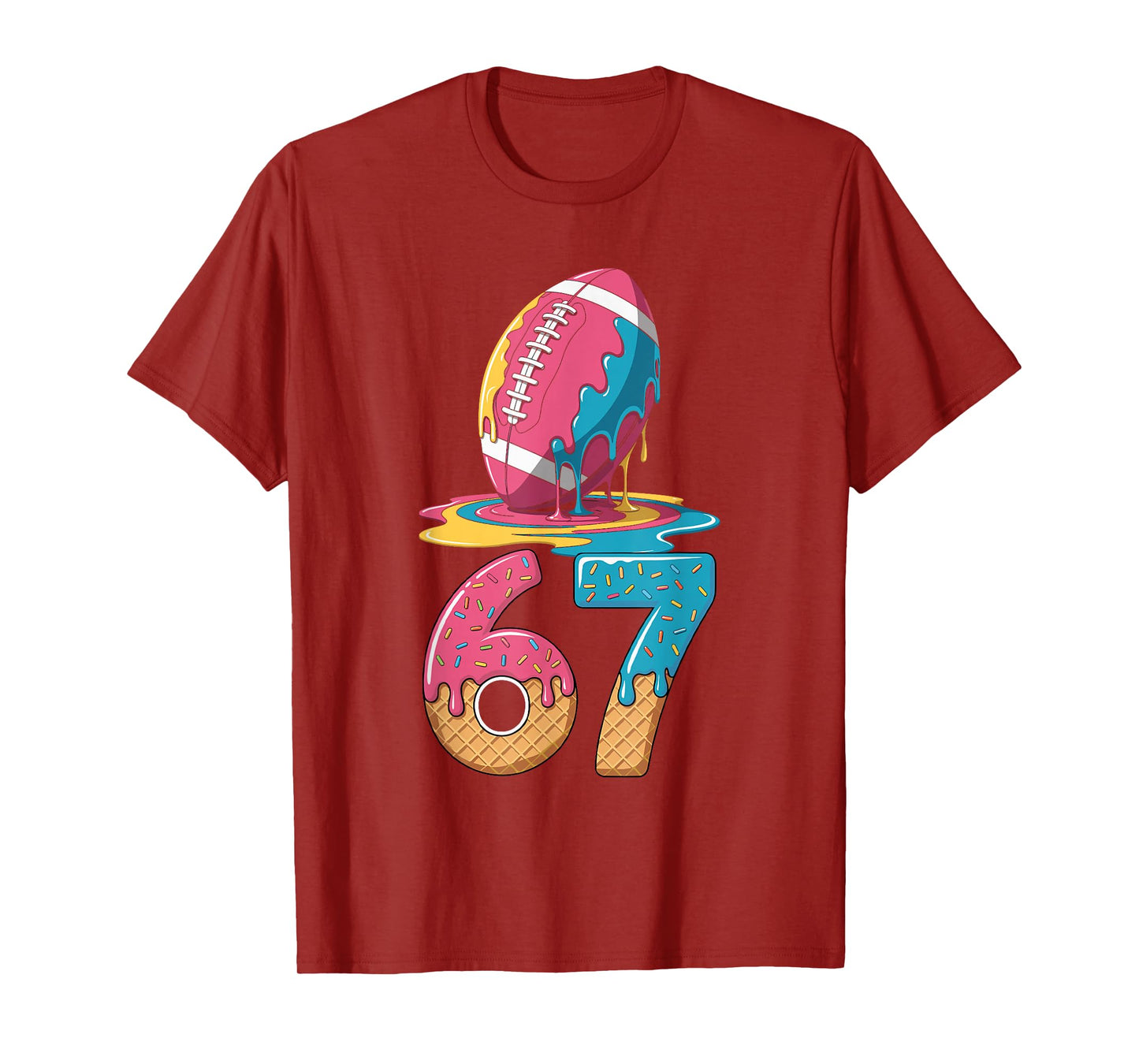 American Football Drip 67 Player 67th Birthday Ice Cream 67 T-Shirt