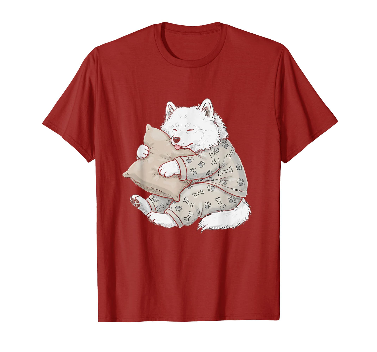 Funny Sleepy Samoyed Pajama Men Women Kids T-Shirt