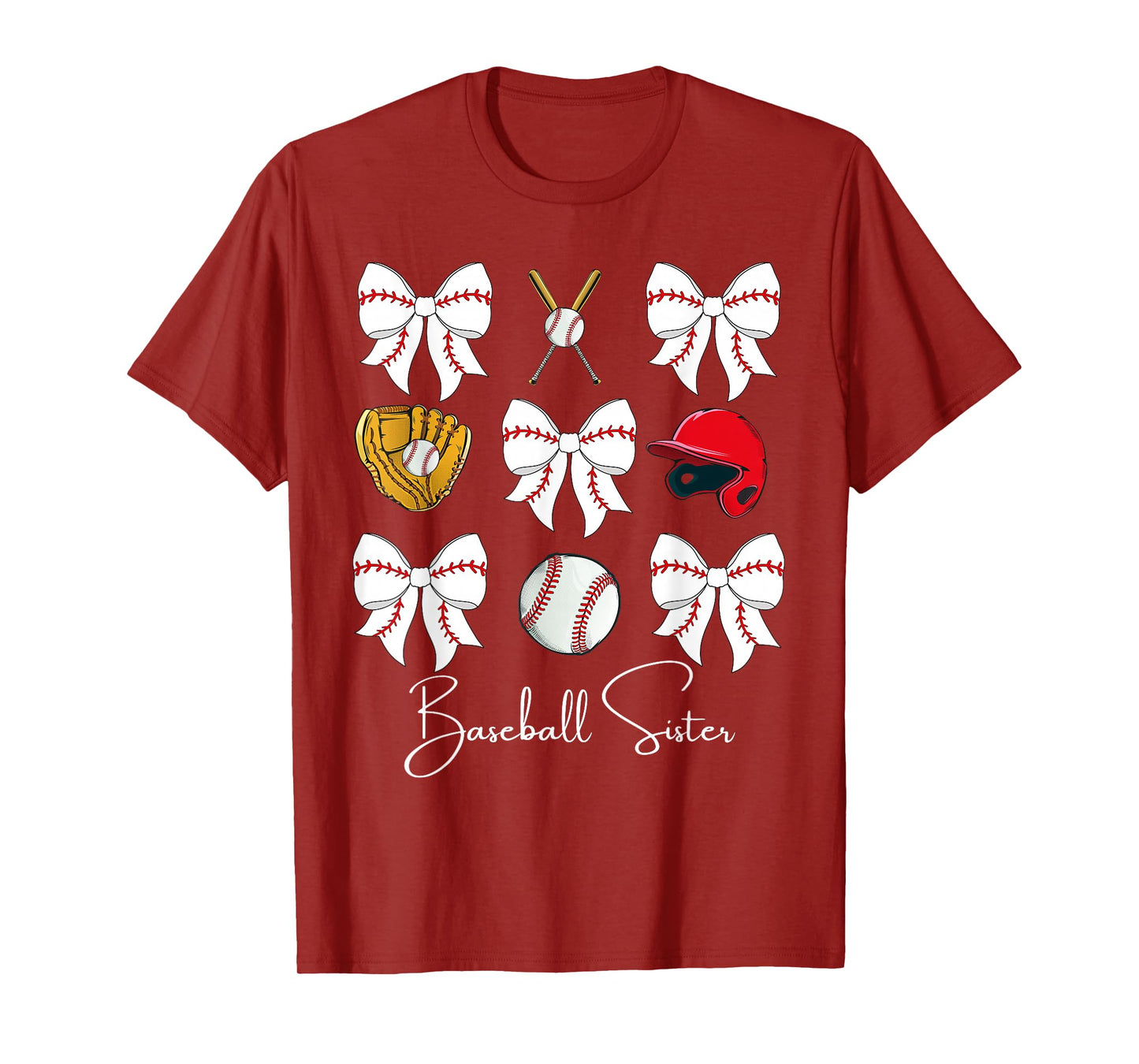 Baseball Sister Coquette Bow Girls Cheer Baseball T-Shirt