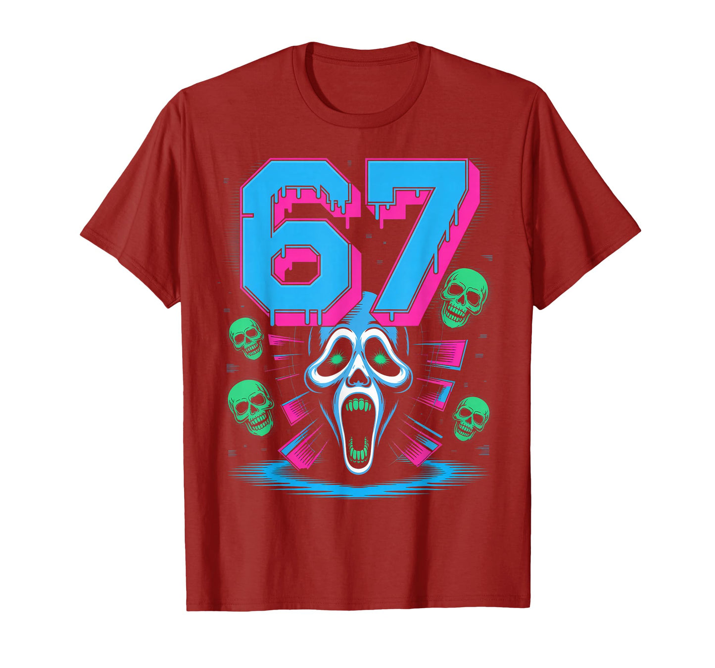 67 Halloween SCP Horror Face Scary Costume Shirt Horror 6 7 T-Shirt