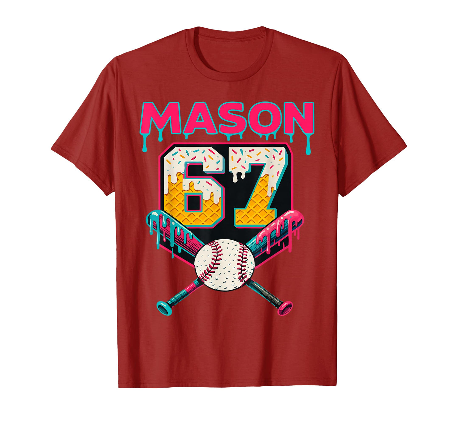 Funny Mason 67 Six Seven Sport Meme Ice Cream Drip Graphic T-Shirt