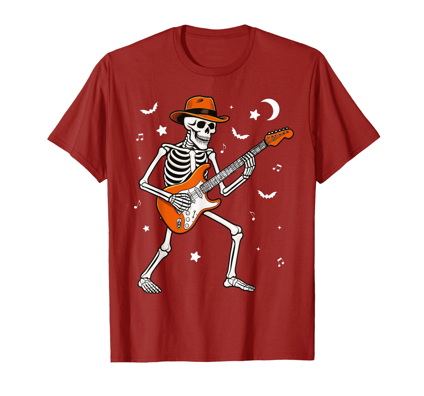 Skeleton Playing Guitar Guitarist Rock Halloween Skeleton T-Shirt