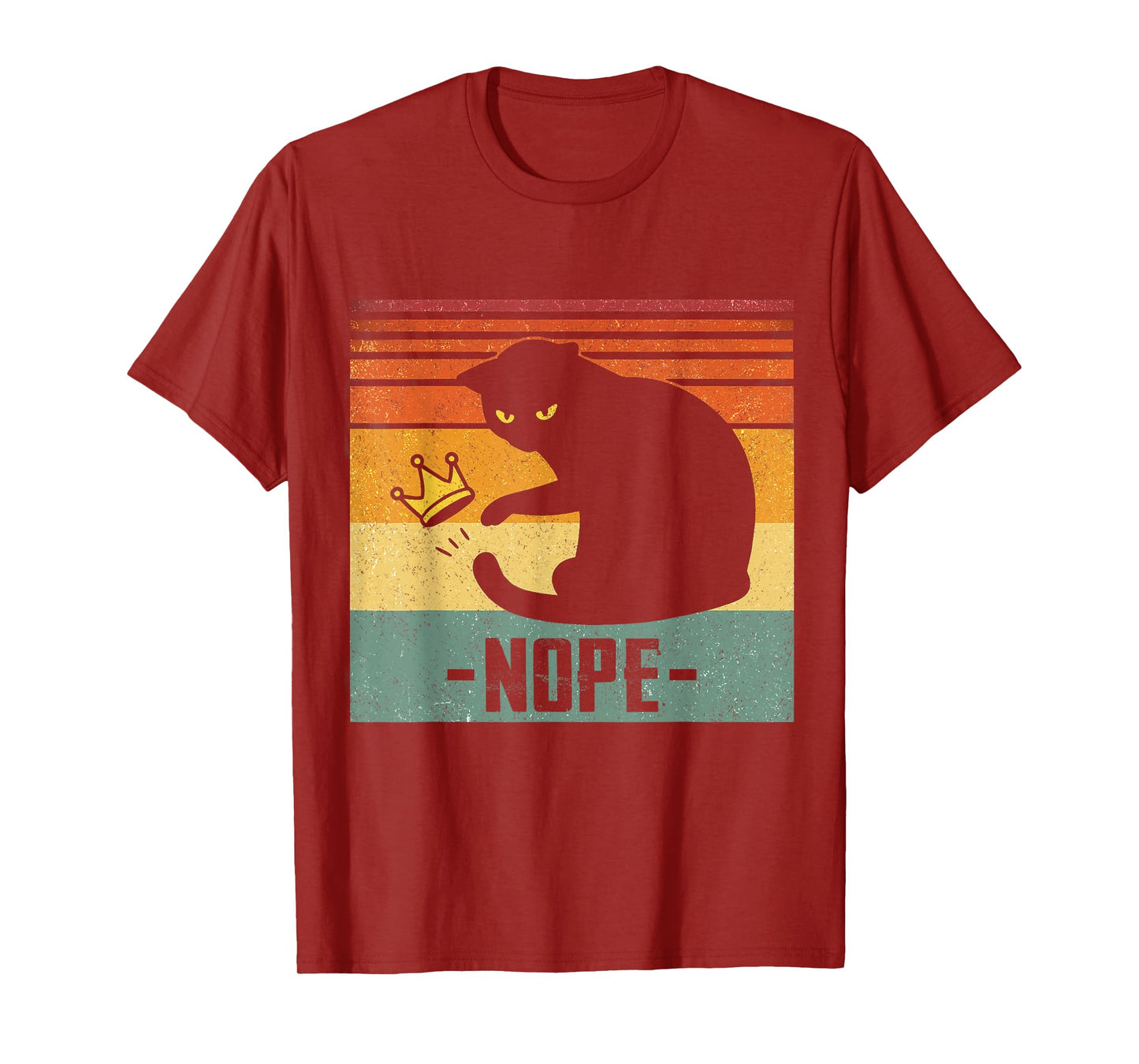 No Kings In America Black Cat Funny Cat Kicking Crown T-Shirt