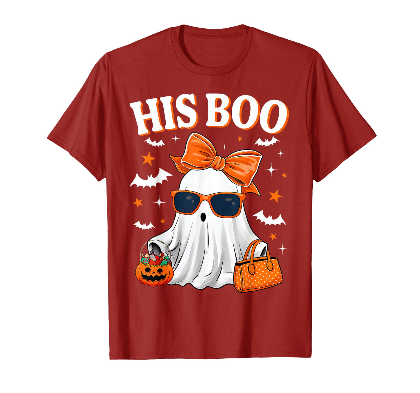 Her Boo & His Boo Funny Matching Halloween Couples T-Shirt
