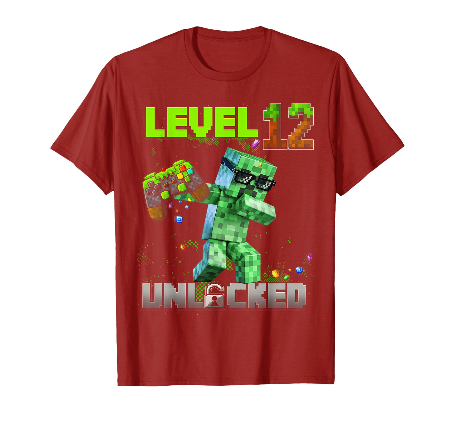 Level 12 Unlocked - Birthday Boy Pixel Gamer 12nd Birthday T-Shirt