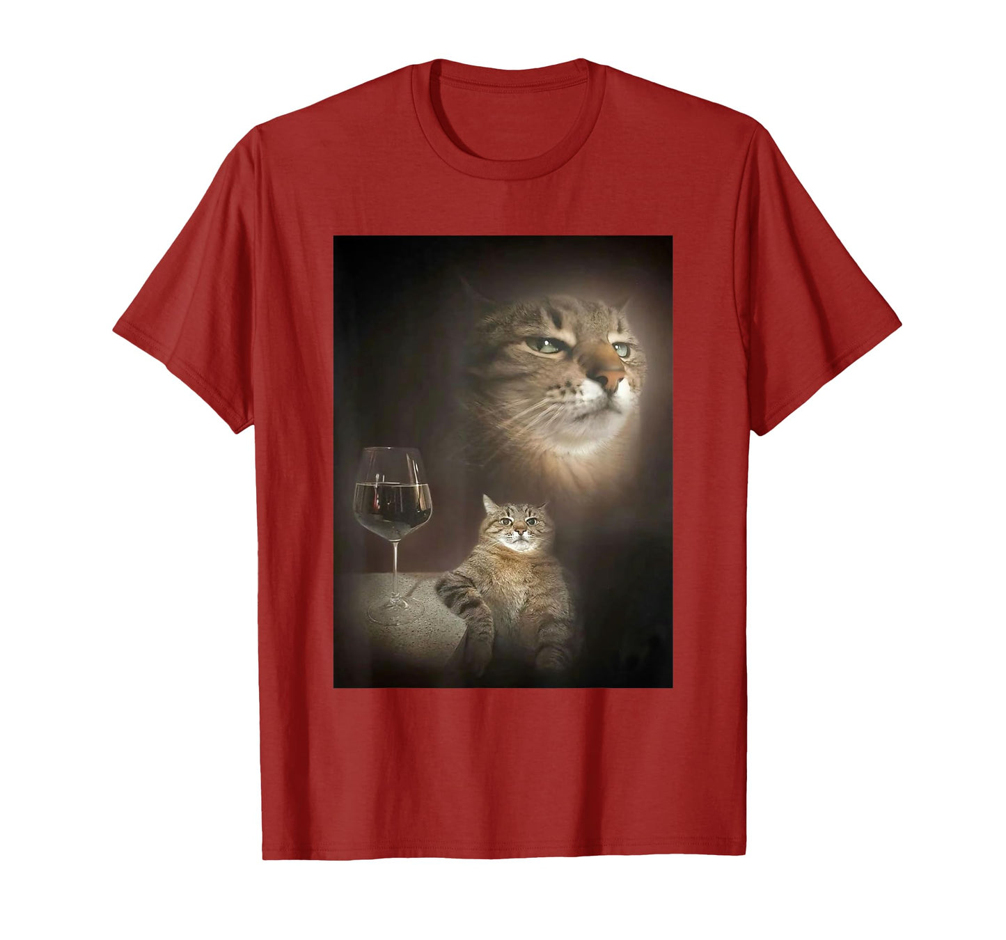 Wine Glass Cat Mood Artwork T-Shirt