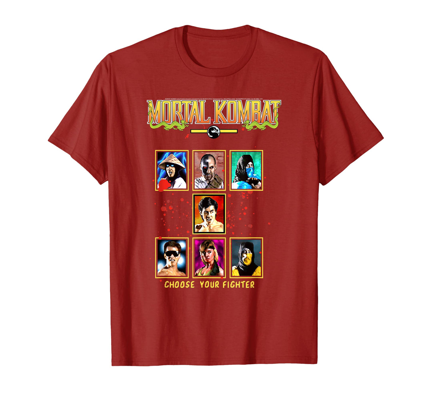 Mortal Kombat Choose Your Fighter Arcade Screen Video Game T-Shirt