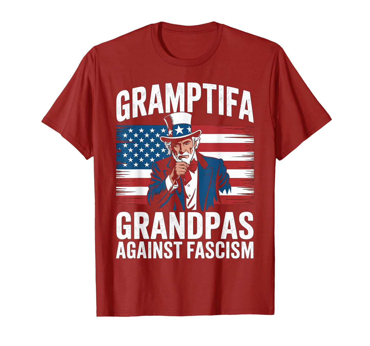 Gramptifa Grandpa Against Fascism Flag Resist No Kings Papa T-Shirt