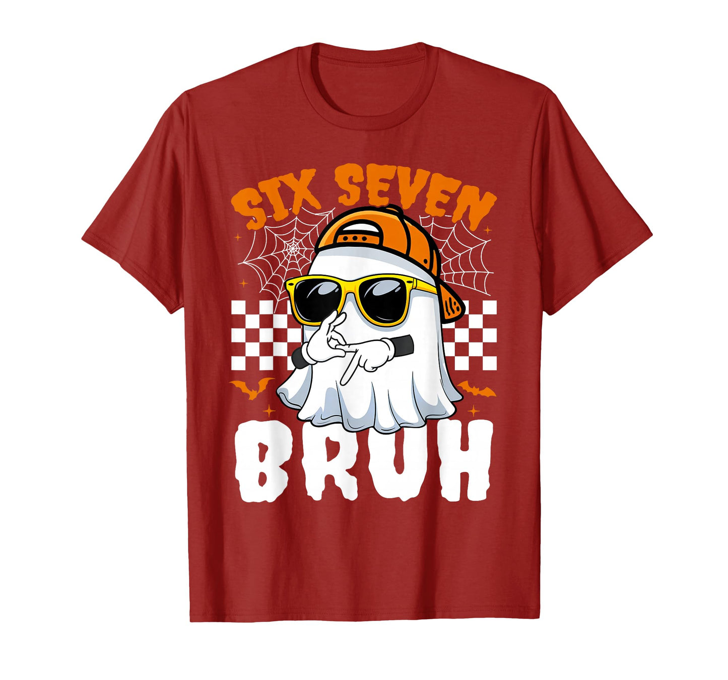 Bruh 67 Halloween Funny Six Seven Meme Brainrot Ghost Kids T-Shirt