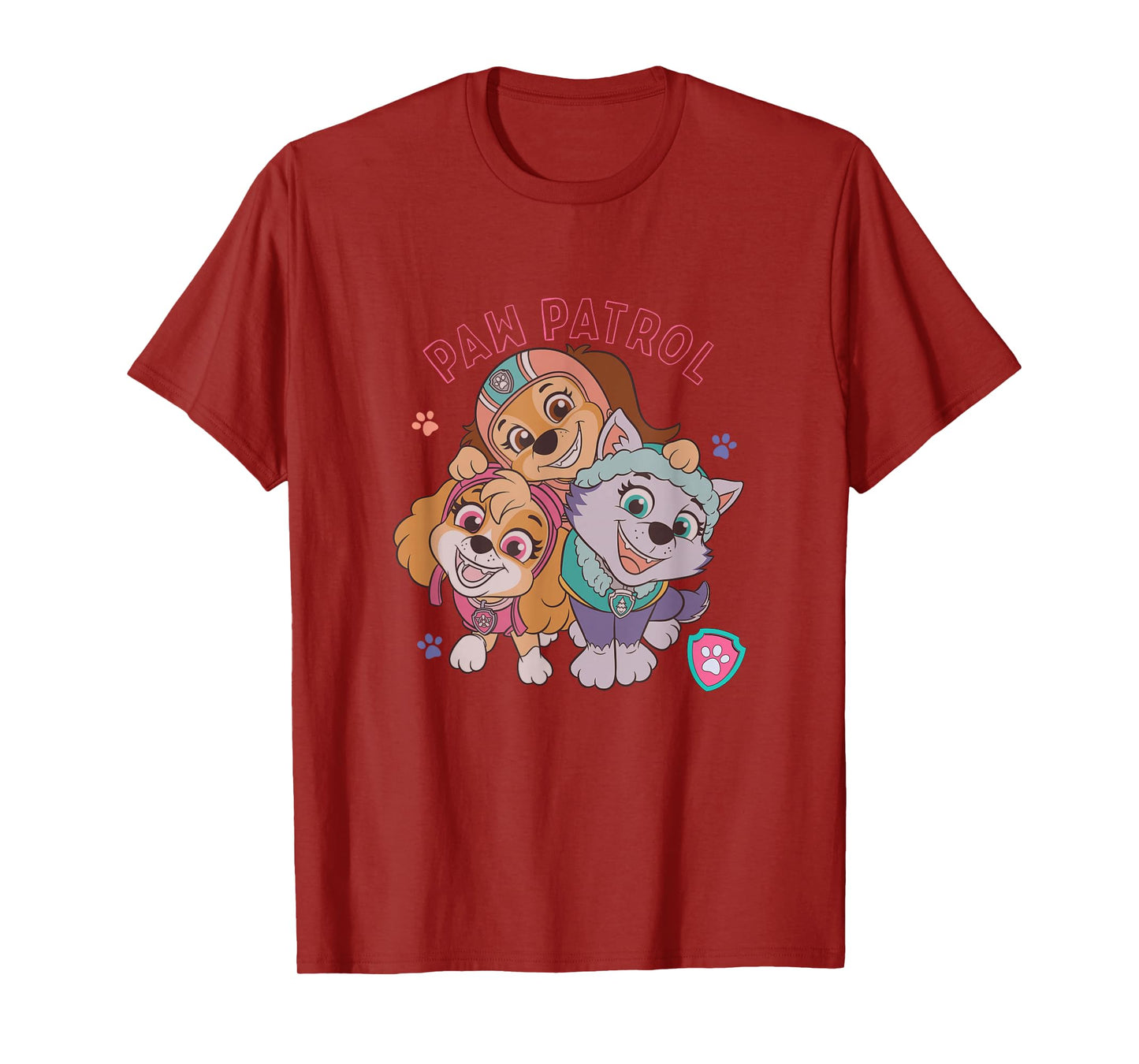 Paw Patrol Everest Skye Liberty Trio Heart Paw Print T-Shirt