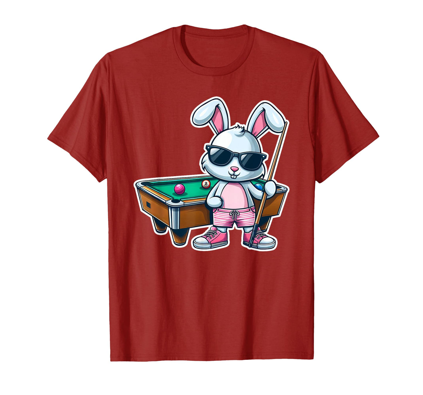 Funny Easter Day Bunny Dunking Billiards Boys Kids Men T-Shirt